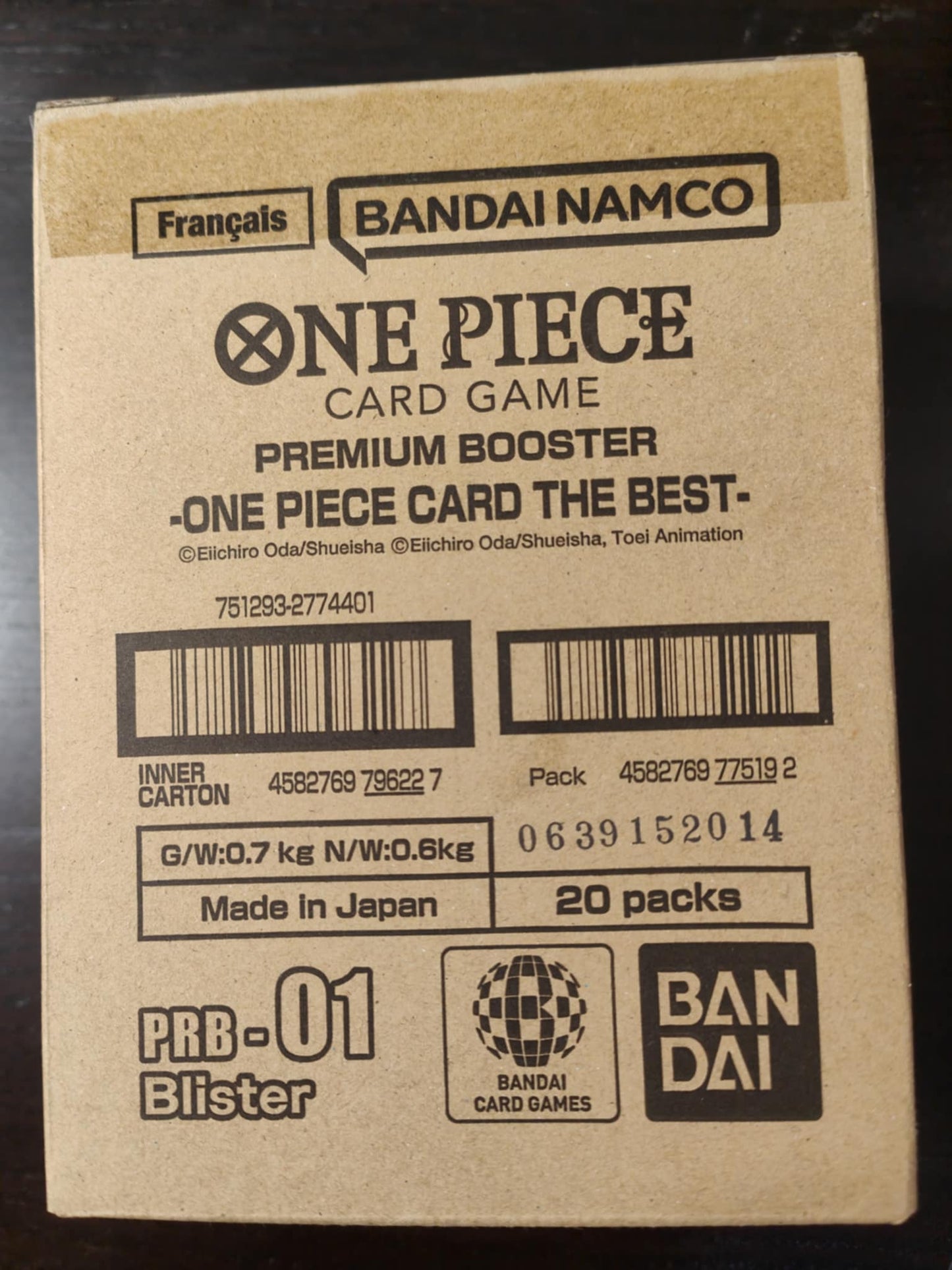 Case – 20 Blister – One Piece – PRB01 – The Best – FR
